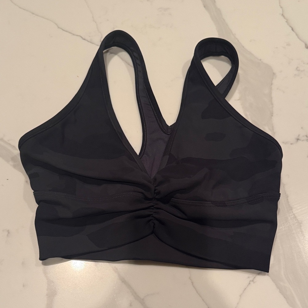 ALO Yoga Black Camo Sports Bra